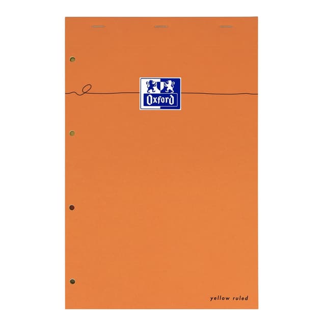Cursusblok Oxford Orange Notepad A4+ lijn 4-gaats 160 pagina's 80gr oranje