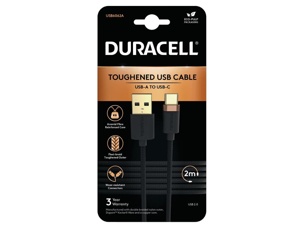 Duracell USB6062A USB-kabel Zwart