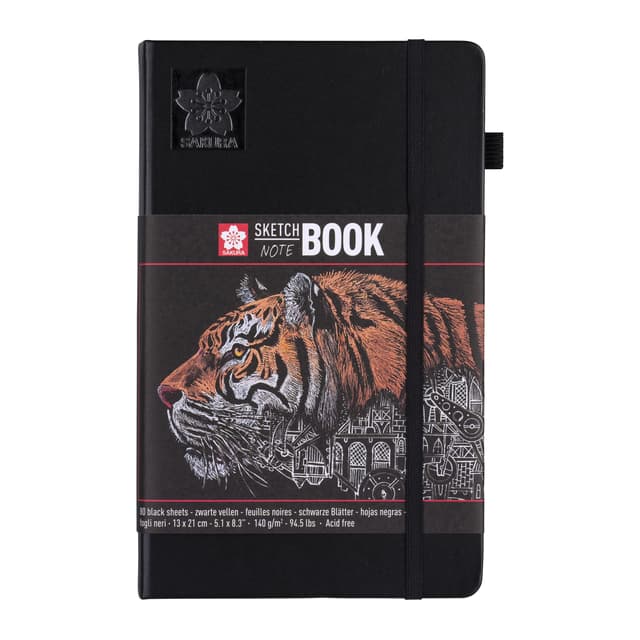 Schetsboek Sakura 80 zwarte vellen 140gr 130x210mm zwart