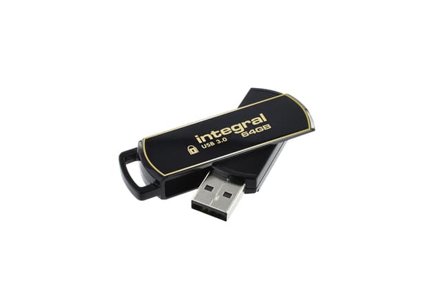 USB stick 3.0 Integral Secure 360 USB-A 64GB zwart