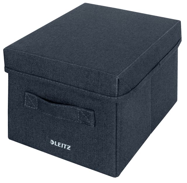 Opbergdoos Leitz gestoffeerd met deksel 190x160x285mm grijs 2 st