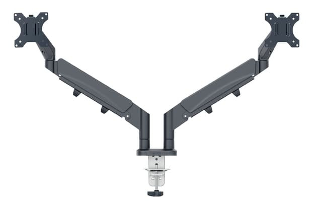 Monitorarm Leitz Ergo ruimtebesparend dubbel donkergrijs