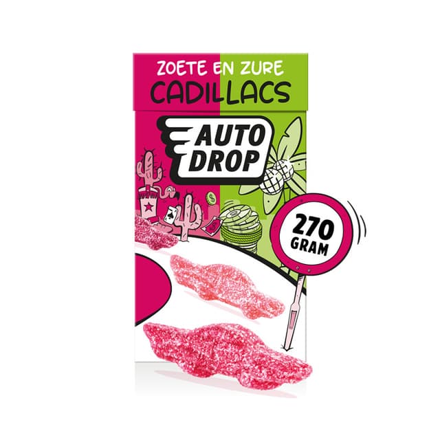Autodrop zoete en zure Cadillacs pak 270gr