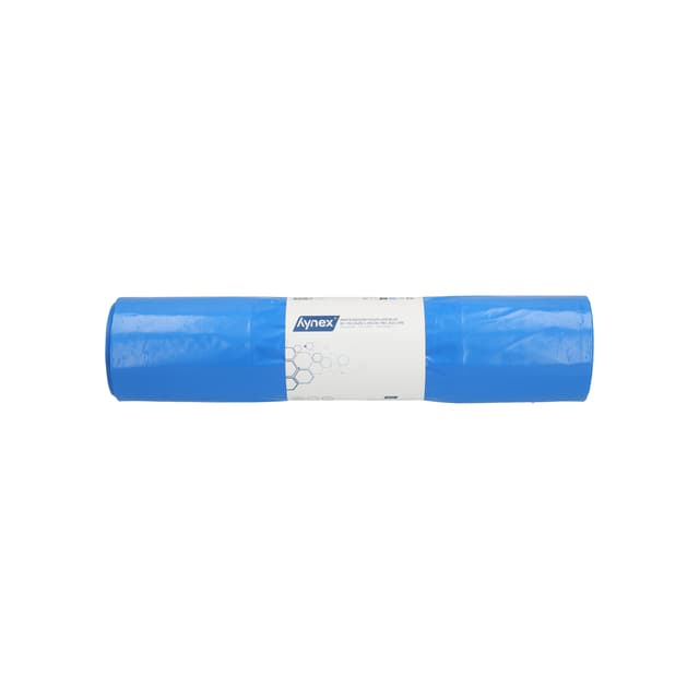 Afvalzak Hynex 65/25x135cm LDPE recycled T80 240L blauw rol à 10 stuks