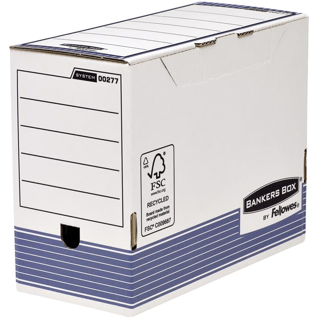 Archiefdoos Bankers Box System A4 150mm wit blauw