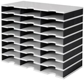 Vakkenkast Styro 24 vakken 3 x 8 zwart/grijs 269-0308.98
