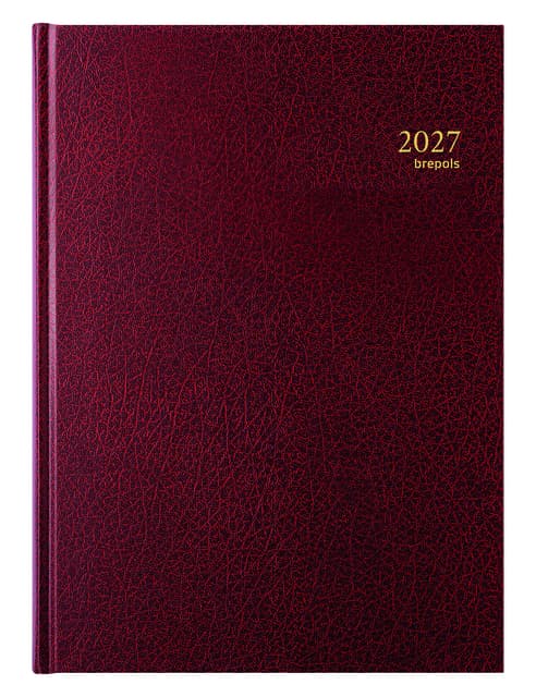 Agenda 2027 Brepols Bremax Santex A4 1dag/2pag 8 kolommen bordeaux